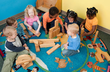 Children learning by doing.